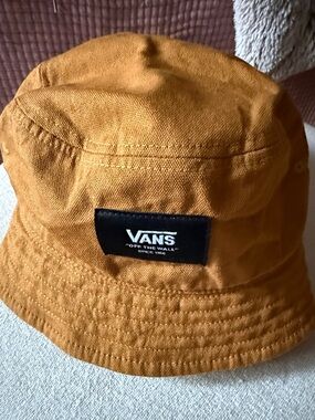 Vans Mustard Bucket Hat with Black Logo Patch